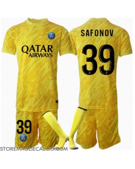 Paris Saint-Germain Matvei Safonov #39 Portiere Maglia Gara Terza Repliche 2024-25 Bambino